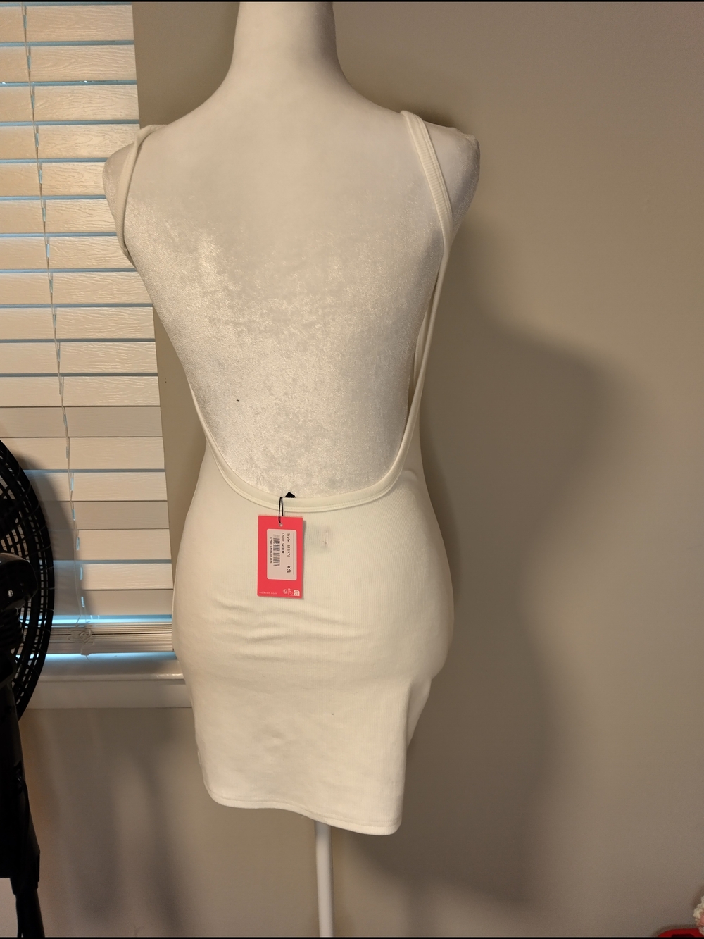 Edikted Ivory Ribbed Tank Mini Dress - Picture 3 of 5